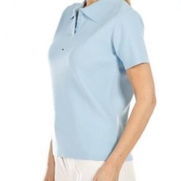 HILARY Macmillan BNWT Ribbed Top Polo Large Button - Picture 8 of 8